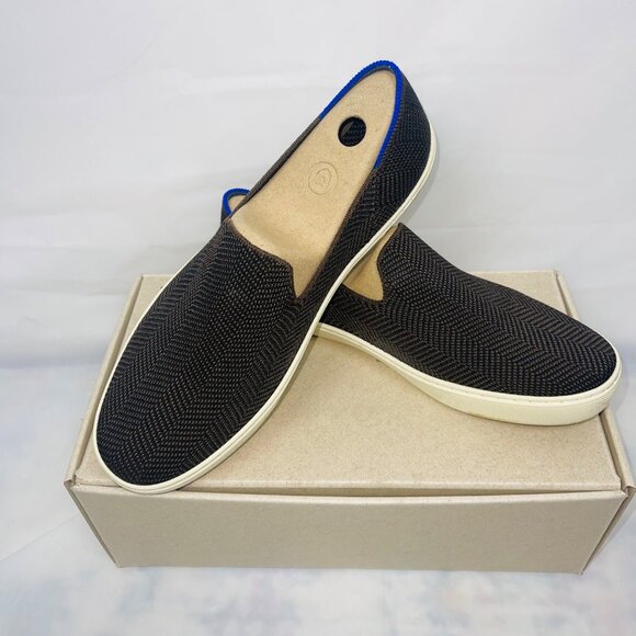 Rothys The Original Slip On Black Herringbone Sneakers Size 11 - Picture 1 of 10